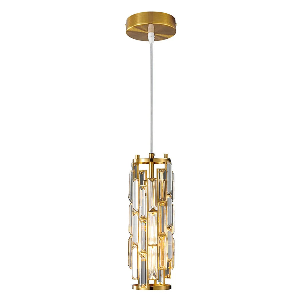 Modern Crystal Pendant Light Appliance Crystal Hanging Lamp for Dining Bar Bedside Crystal Suspension Home decor Fixtures