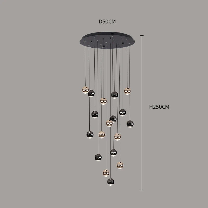 Modern Home Decor LED Lights Pendant Light Lamps for Staircase Chandeliers for Living Room Hanging Light Indoor Lighting