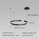 Modern Salon Design Ring Ceiling Chandelier Dining Room Pendant Lamp Bedroom Home LED Lighting Fixtures