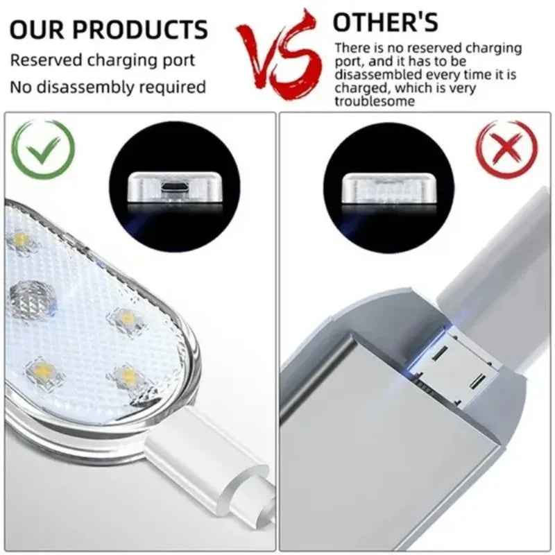 1pcs Car Touch Interior Lights USB Charging Reading Lamp Atmosphere Lights Car Interior Decoration