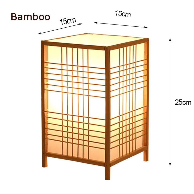 Bamboo Woven Products Simple Bedroom Study Table Lamp Bedside Table Lamp Bamboo art Warm Decoration Desktop Japanese Table Lamp