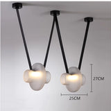 Italy New Designer Luxury Glass LED Pendant Lamp Living Room Bedroom Bar Restaurant Leather Chandelier Interiordecor Lighting