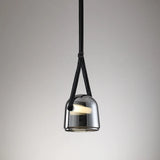 Modern Glass LED Pendant Light Art Leather Designer Bedside Hanging Lamp for Living Room Indoor Decorative Lighting