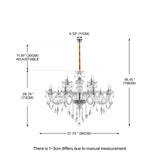 Luxurious Crystal Chandelier Lights 15 Arms K9 Crystal Ceiling Pendant E12 Lamps For Home Living Room Hotel Lobby
