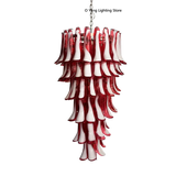 Pink White Large Ceiling Pendant Light Home-appliance High Ceiling Glass Hanging Lamp Lustres Foyer Lighting Extremely Expensive