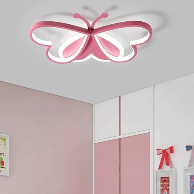 Creative Butterfly Ceiling Lights Modern Living Room Girls Bedroom Light Fixture Study Nursery Children's LED Lamp