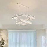 Nordic Geometric Glass LED Chandelier - Modern Pendant Lamp for Living Room