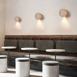 IWHD Home Decor LED Wall Light Fixture Coffee Corridor Living Room Nordic Modern Column Yellow Travertine Stone Wall Lamp Sconce