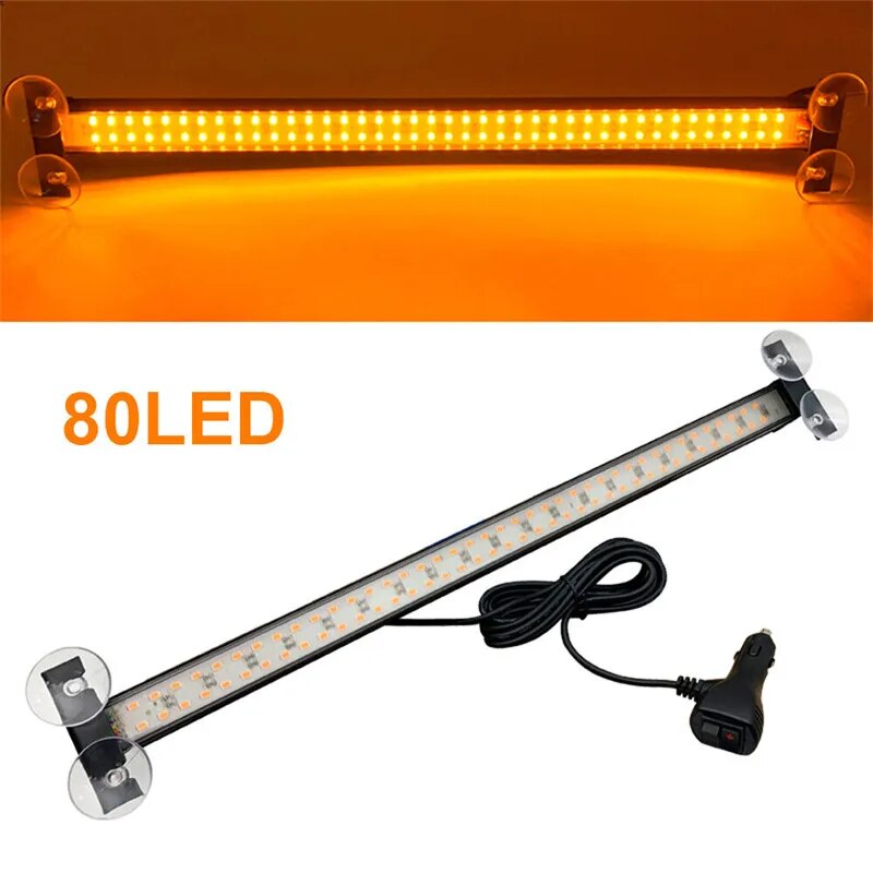 80 LED Strobe Lights For Auto Emergency Grill Warning Lamp 80 led Windshield Bar Traffic Advisor Flashlight 12V 24V Car Accessor