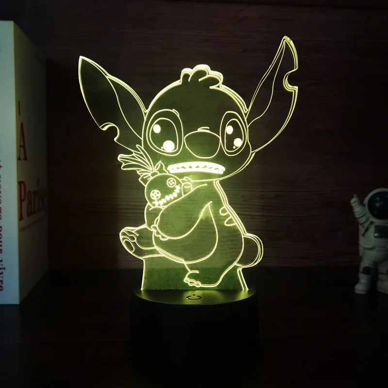 3D Illusion Stitch Night Light with Remote Control and Smart Touch Room Decor Lamp Birthday Valentine&#39;s Day Christmas Gifts