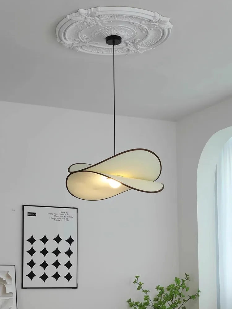 Vintage Potato chip CChandelier ceiling LED Fabric art Hanginglights Living room Bedroom Study Famous Indoor Lighting