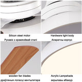 Modern Wooden Ceiling Fan Lights LED Living Dining Room 42 48 Inch Nordic Industrial Wind Remote Dimming Bedroom Fans Lamps