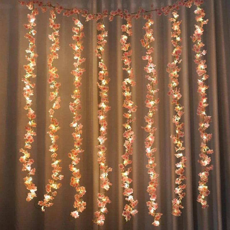 180CM Artificial Sakura Blossom Vine - Wedding Arch, Party & Bridal Fake Silk Floral Decor