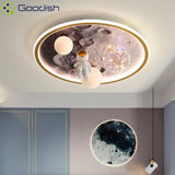 Modern Nordic Lunar Surface Astronauts-Shaped LED Ceiling Lights Art Lamps for Salonchildren Bedroom Home Decoration Chandeliers