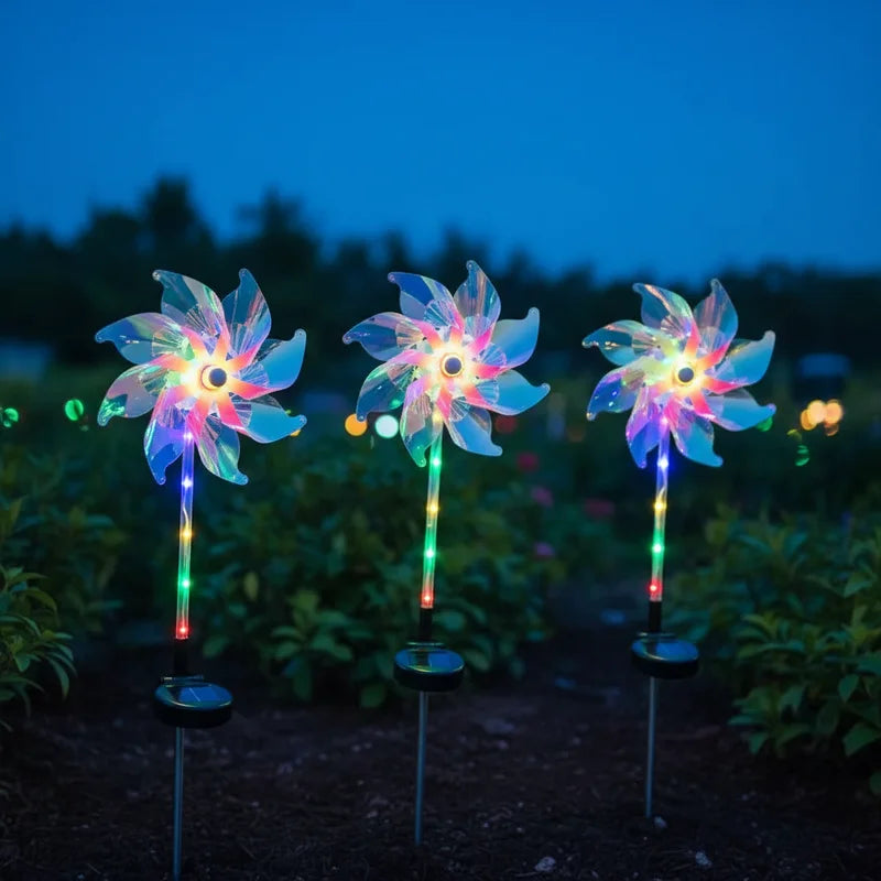 Solar Windmill Lamp Outdoor Dandelion Light for Garden Yard Patio Landscape Decor