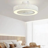 Ceiling Fan with Light, LED Dimmable Ceiling Fans with Remote Control, 3 Speeds Reversible, for Bedroom Study Room, White, 50cm