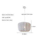 Modern Fabric Ceiling Pendant Lamp E27 - Minimalist Wabi-Sabi LED Ceiling Light Fixture for Living Room, Hotel, Restaurant & Shop