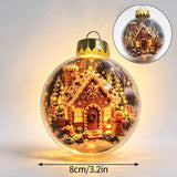 Glowing Christmas Snow Globe Christmas Decorations 2026 Xmas Tree Santa Christmas Bell Christmas Accessories Navidad Gifts