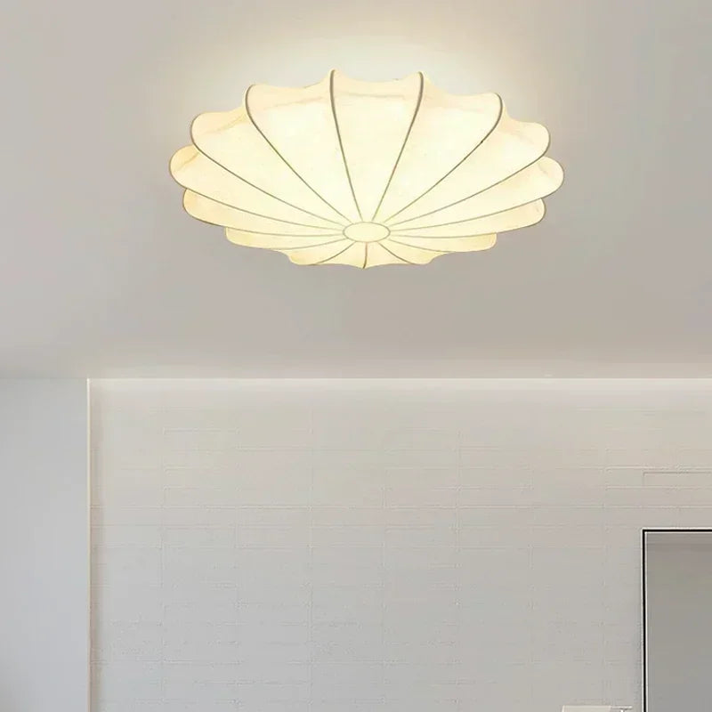 2026 Nordic Modern Ceiling Light Home Decor Lustre Salon Minimalist Silk Led Light Cream Style Bedroom For Living Dining Ceiling