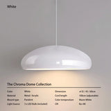 Contemporary Glossy Dome Shade Chroma Dome Black White Orange Red Vibrant Distinct Retro Minimalist Dining Room Pendant Light
