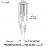 Nordic Staircase LED Chandelier - Modern Gold/Black Penthouse Hanging Lamp