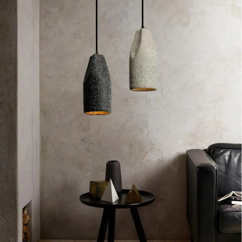 Modern Industrial Style Pendant Light Indoor LED Cement Lampshade Chandelier Art Design Parlor Bedroom Kitchen Cafe&#39;s Hanging Lamp