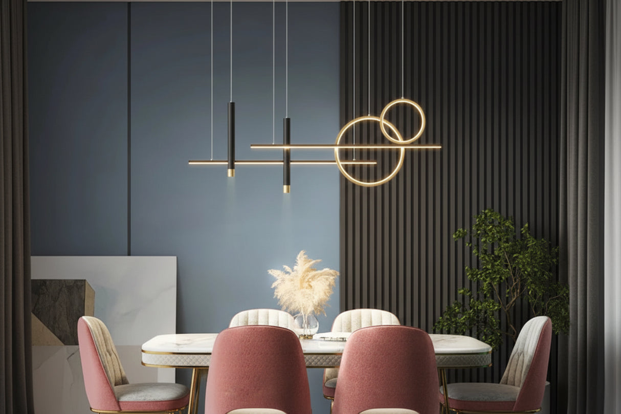 Minimalist LED Hanging Light Fixture - Contemporary Pendant Lighting for Dining Room