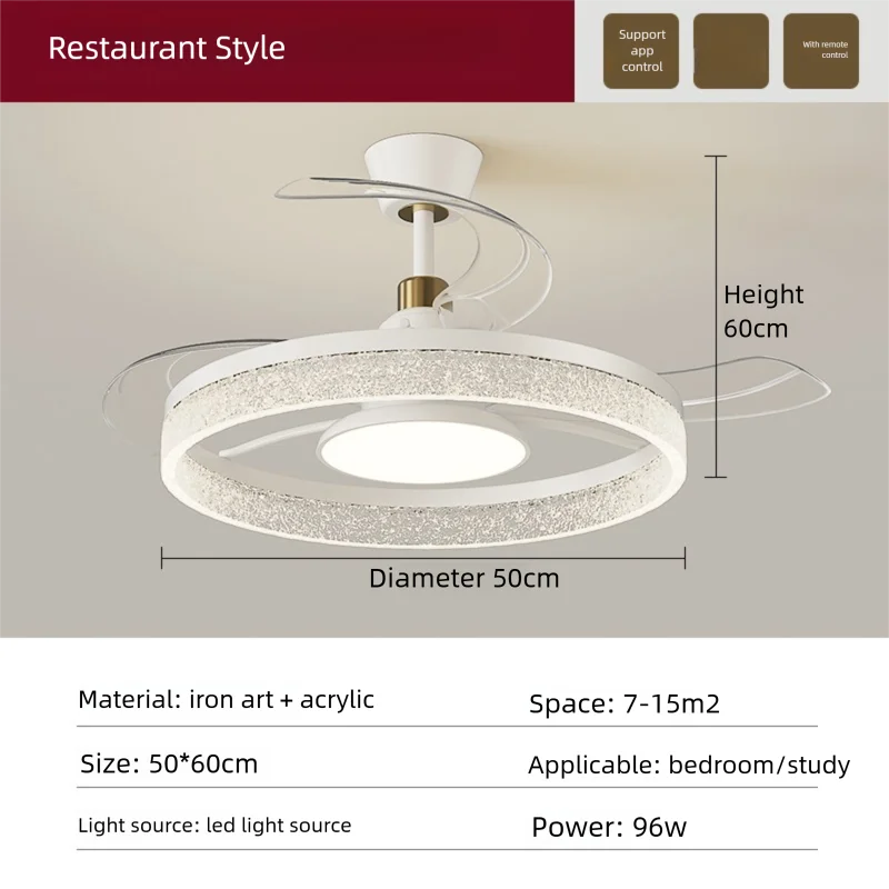 Fan Light 2026 New Living Room Light Luxury High end Italian Minimalist Restaurant Ceiling Fan Light Whole House Lighting Fixtures