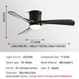 56inch Low Floor Ceiling fan Light LED Ceiling Fan With Light And Control The bedroom Household With fan chandelier 110V 220V