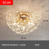 Modern French Dandelion Crystal Ceiling Light Fireball Light French Gold Restaurant Living Room Bedroom Lighting G9LED