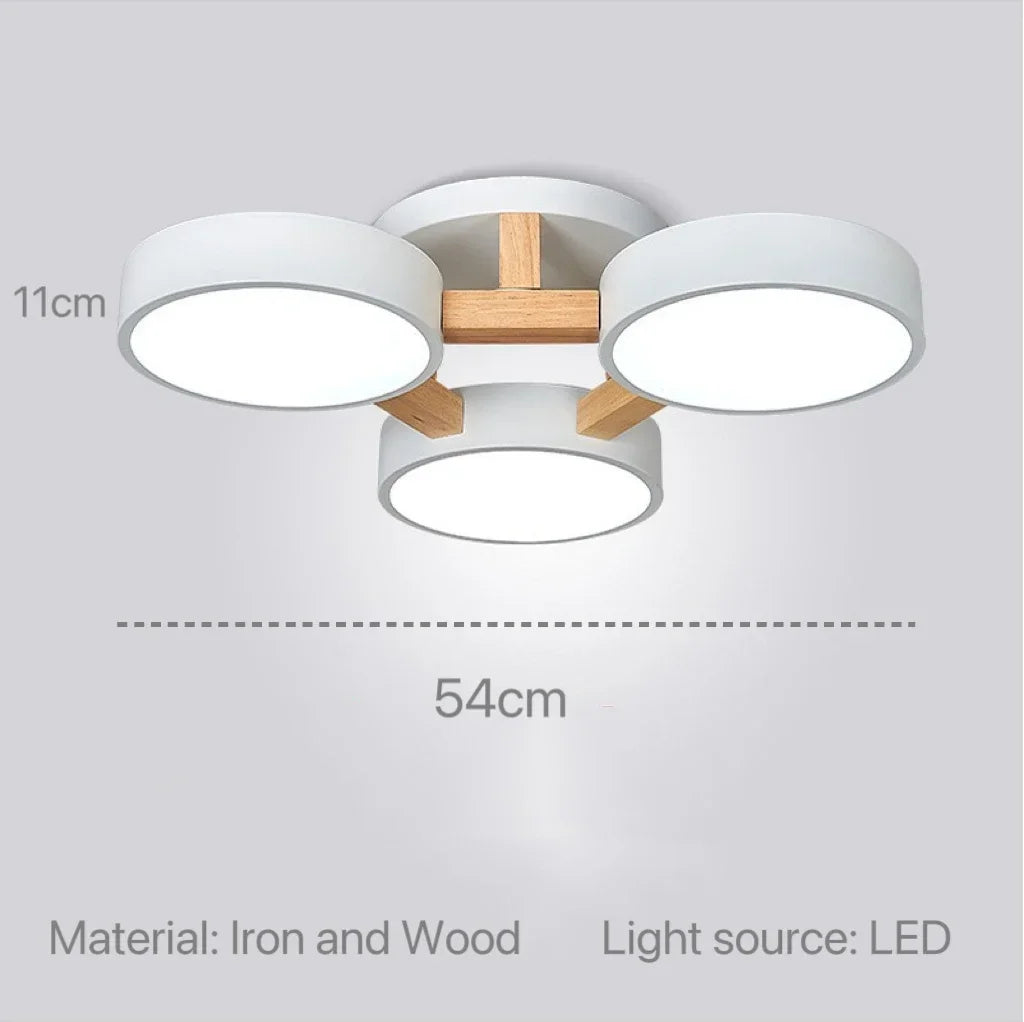 Nordic Modern Macaron Ceiling Lamp Chandelier Bedroom Minimalist Wood Home Decor Living Room Kitchen LED Lighting Fixtures