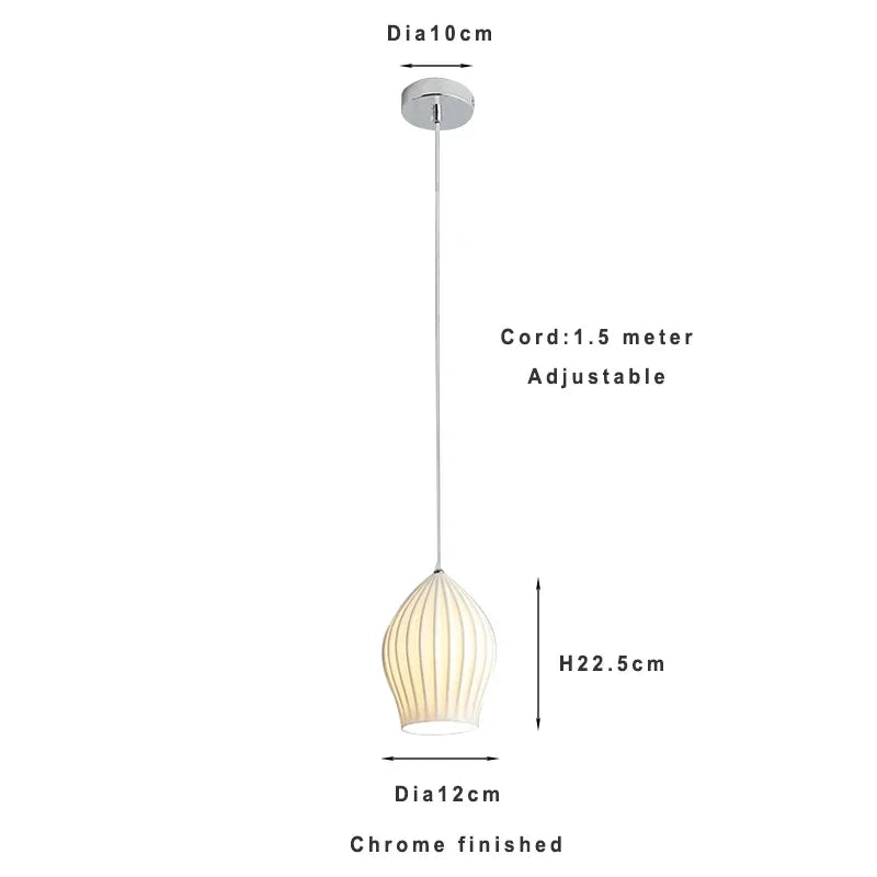 Nordic Modern Ceramic Lantern Energy-Saving LED Pendant Light - Creative Art Ceiling Chandelier Lamp Fixture for Restaurant, Dining Room & Home Decor
