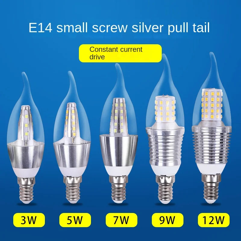 10-Pack E14 Vintage LED Filament Candle Bulbs (5W, 7W, 9W, 12W) - AC 85-265V C35 Edison Retro Light (Warm / Cold White)