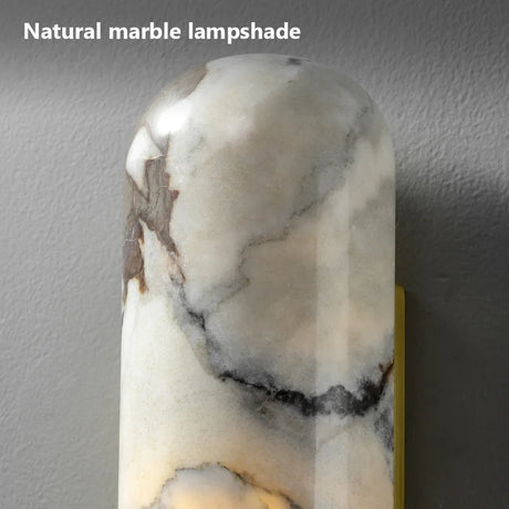 Luxury Copper Marble Wall Lamp New Modern Style Bedside Sconce High End Retro Vintage Bedroom Corridor Decoration LED Lights