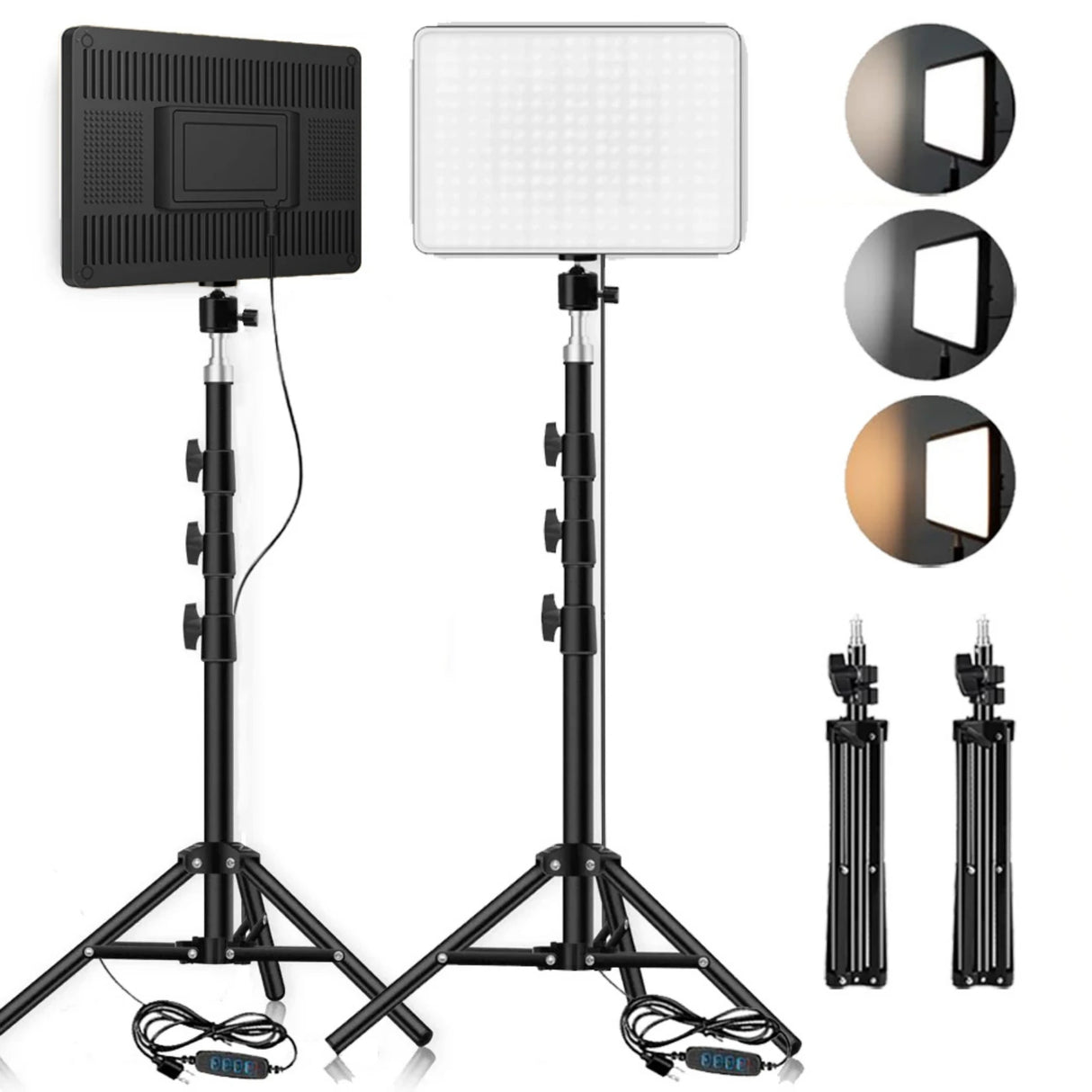 LED Video Light Kit with Tripod - Portable Conference & Photography Lighting Studio Lamp