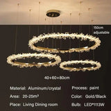 Modern Luxury Crystal LED Chandelier - Minimalist Pendant Light for Living Room