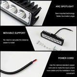 18W 6-LED Car Work Light - Universal 12V High-Bright Offroad Spotlight