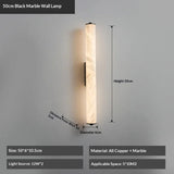 Spanish Natural Marble Wall Sconce Lamp - Cylindrical Up & Down LED Wall Light Fixture for Bathroom, Bedroom, Stairs & Parlor Decor