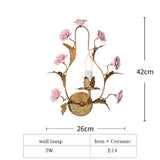 Nordic Light Luxury E14 LED Chandelier Rose Copper Ceramic Pendent Lamp Restaurant Living Room Bedroom Home Lighting Decoration
