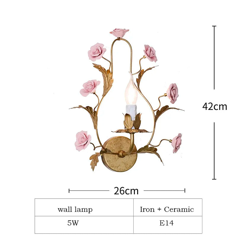Nordic Light Luxury E14 LED Chandelier Rose Copper Ceramic Pendent Lamp Restaurant Living Room Bedroom Home Lighting Decoration