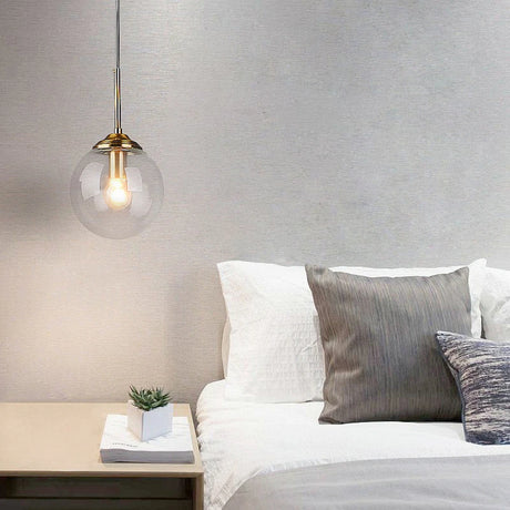 Modern Luxury Metal Chandelier Nordic Creative LED Glass Pendant Lamp Living Room Dining Room Bedside Simple Small Hanging Lamp