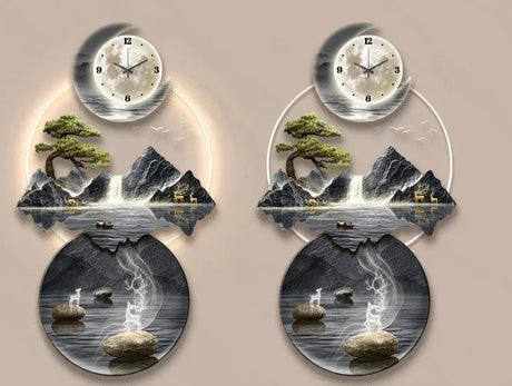 Art Mural Wall Clocks Luxury Interior Aesthetic Creative Wall Watch Minimalist Bedrooms American Relog De Pared Wall Decors