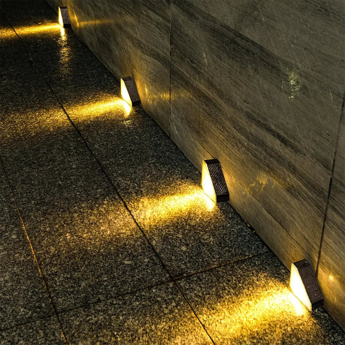 Solar LED Step Lights Outdoor Stair Lamps - Waterproof Triangle Landscape Light
