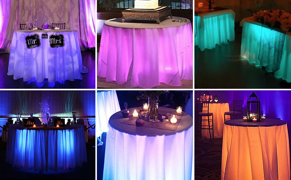 85mm Mini USB Rechargeable RGBW LED Light Base with Remote - Mood Lighting Enhancer for Wedding & Event Decor