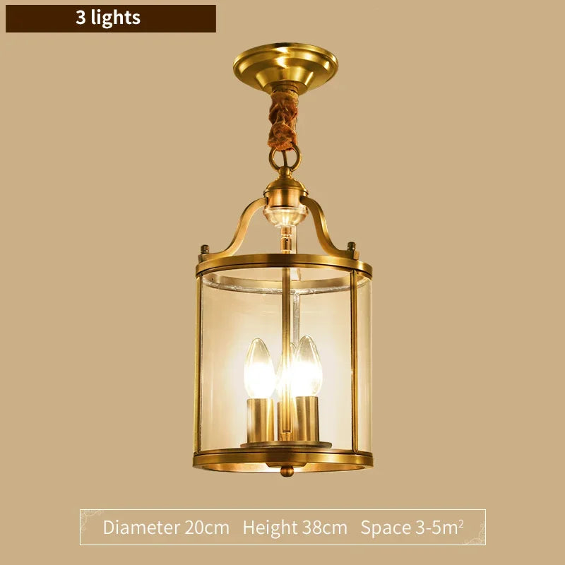 Modern Copper Chandelier European style Glass Golden Luxury Indoor Pendant Light For Dining Room Living Room Hotel Aisle