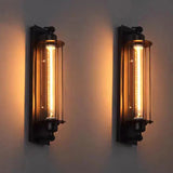 Industrial Iron Wall Sconce - Retro Loft Style Lamp for Corridor & Stairs