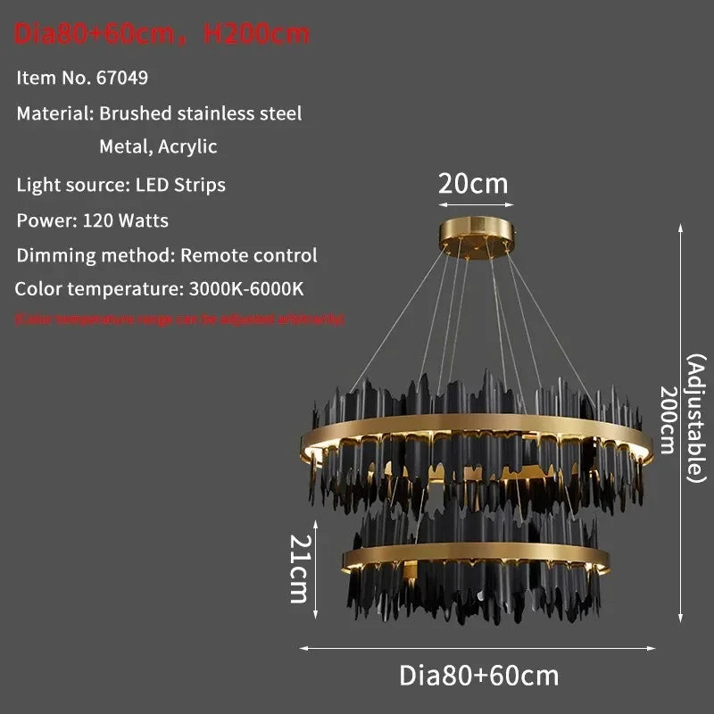 Modern Chandeliers For Dining Room Living Room With Remote Control LED Hanging Lamp Kitchen Island Pendant Light Lustre Fixtures