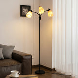 Modern Reading Floor Lamp, 3-Light Floor Lamp Black with Reading Lamp, Adjustable Flexible Tree Standing Lamp for Bedroom Study Room Office, Modern Multi Head Reading Floor Lights, E26 Base