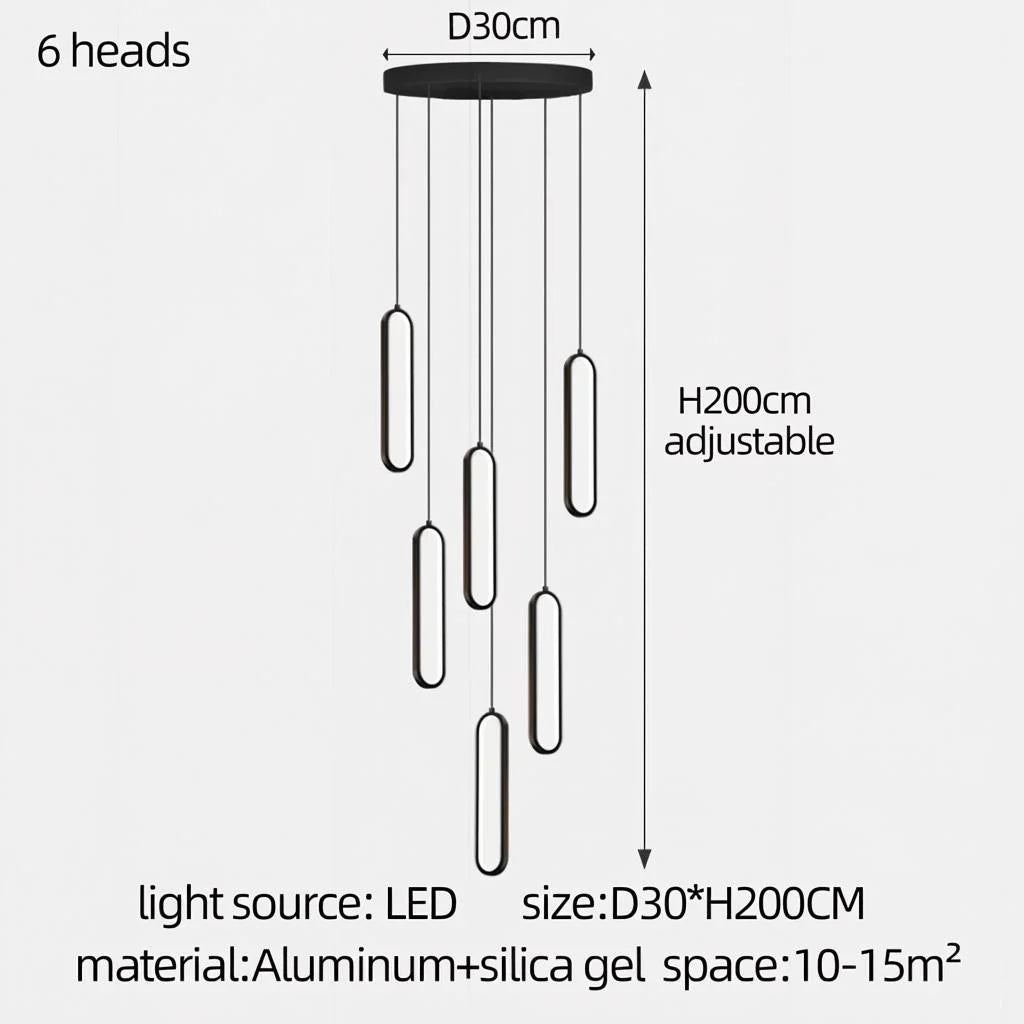 Minimalist Staircase Chandelier Nordic Modern LED Pendant Light Ceiling Lamp Hanging light For Living Room Restaurant Villa Loft