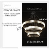 Modern New Simple Duplex LED Chandelier Bedroom Living Dining Room Decoration Art Ring Pendant Lamp Luster Fixture Indoor Lighti